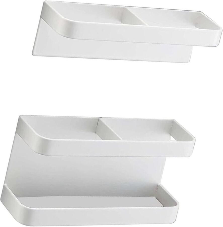 Allecto plus Magnetisch Paraplurek voor Hal Decoratieve Wandgemonteerde Paraplubak (Wit) met Magneetfunctie