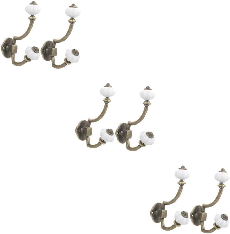 Allecto plus Wandhaak Set van 6 Antieke Haken Kapstok Sleutel Retro Rustiek Decor