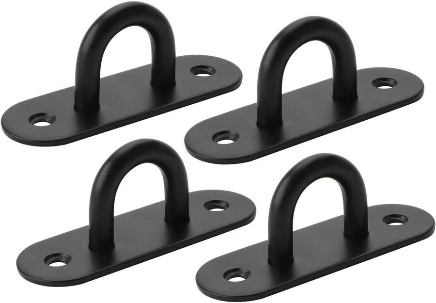 Allecto Plus Wandhaken Set van 4 stuks voor Hanglamp Matzwart Roestvrij Staal. Geschikt voor Plafondmontage