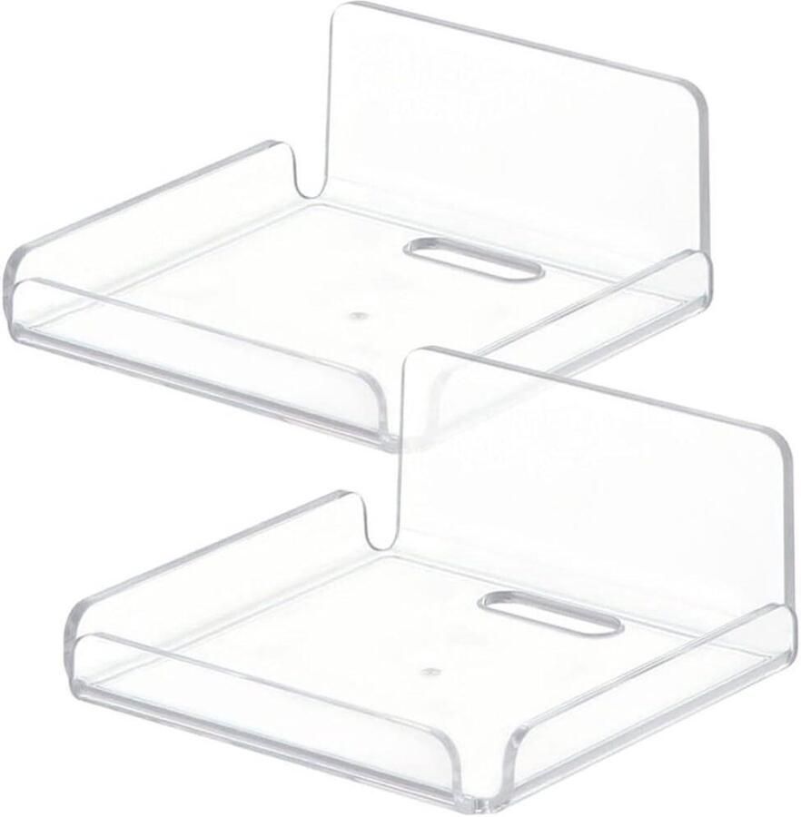 Allecto Plus Wandmontage Camerabehouder 2 stuks Acryl Universele wandmontage Multifunctioneel Wandplank beugel Zonder boren Muurbevestiging Indoor Helder Camerastandaard