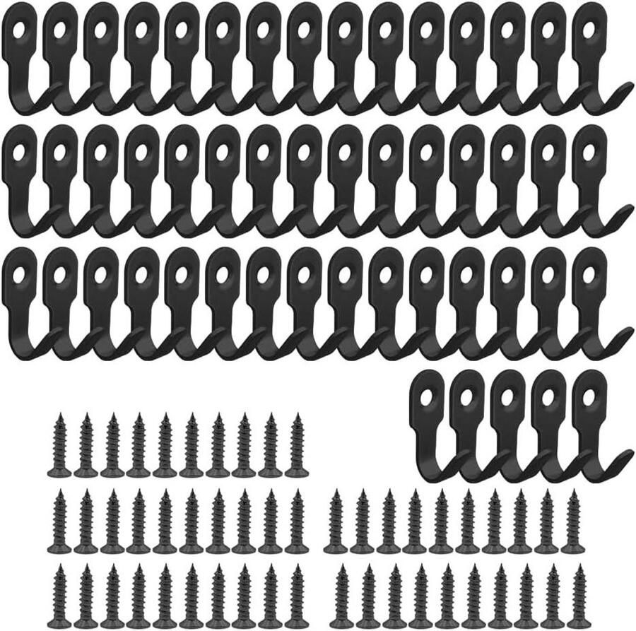 Allecto Plus Wandmontage Haken 50 Stuks RVS Kapstokhaken voor Badkamer Slaapkamer Hal Accessoires Woonkamer Hangende Hoed Handdoek Sleutel Haken