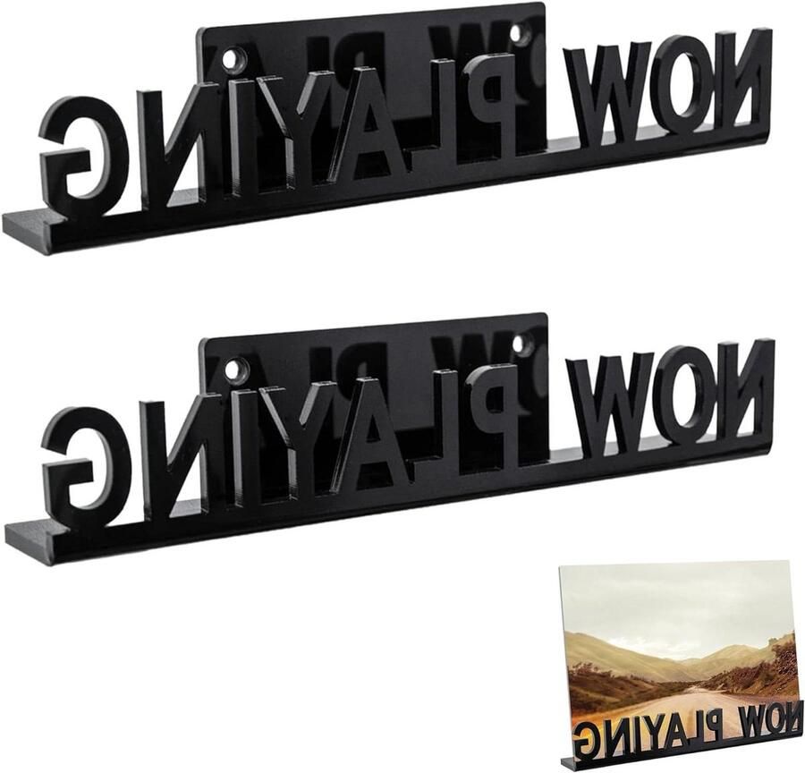 Allecto Plus Wandplank voor Vinylplaten Nu Afspelen Vinyl Houder voor Woonkamer Slaapkamer Keuken Kantoor Set van 2 18 x 4 x 3.5cm