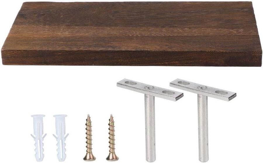 Allecto Plus Opbergrek Wandgemonteerde Houten Planken Organisator Draagkracht Opslagruimte Maatopties 30x14x2cm 40x14x2cm 50x14x2cm
