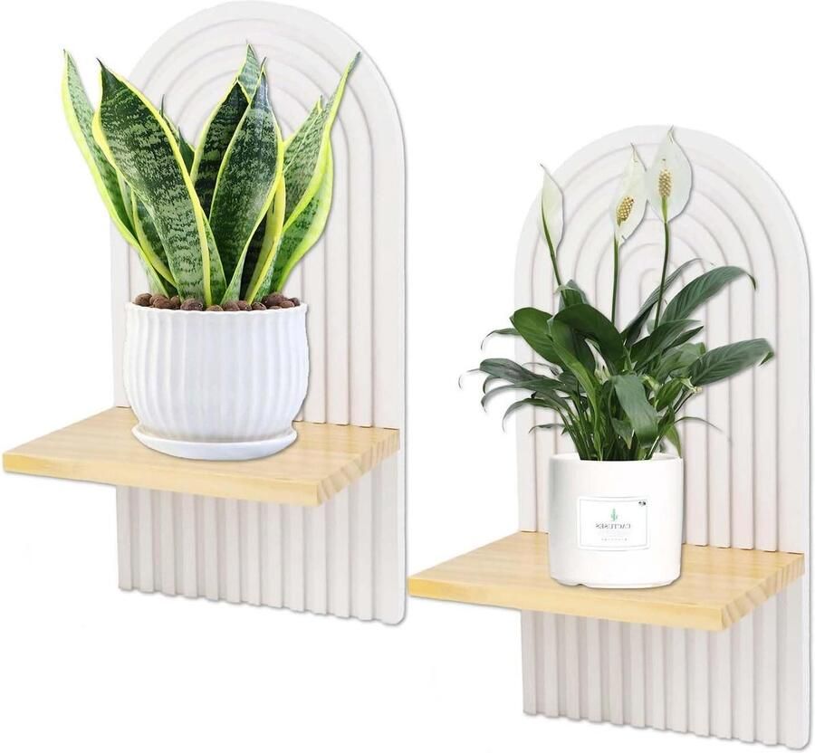 Allecto Plus Wandrek Hout Boho Eenvoudige Muur Kaarsenhouder Rek Massief Hout Woonkamer Geurkaars Wit Decoratie Huisdecoratie met 77 karakters