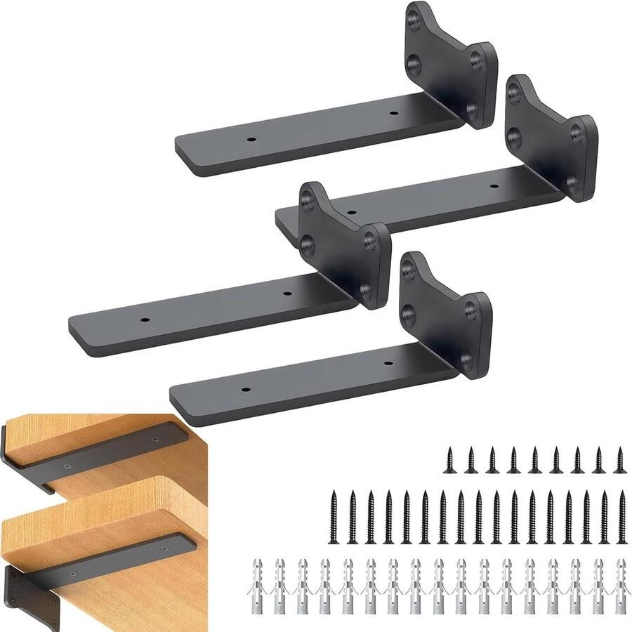 Allecto plus Wandrek met plankhouder en bijpassende ankers 25 5 cm maximaal 75 kg draagvermogen