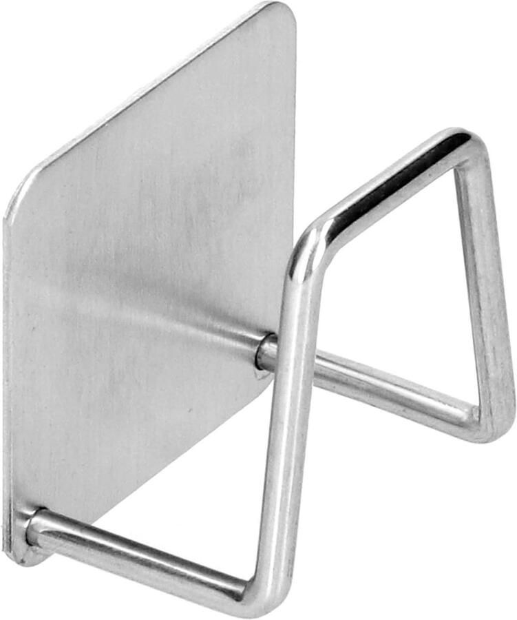 Allecto plus Wandrek Roestvrijstalen Afvoer Opbergrek met Spons Houder en Haak Geschikt voor Keukenbenodigdheden Praktische Wandplank