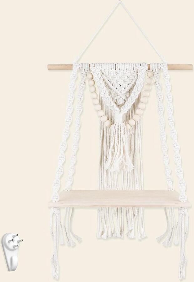 Allecto plus Wandrek voor bohemian decoratie en opslag wandtapijt hangend rek voor thuis in woon- kinder- en slaapkamer