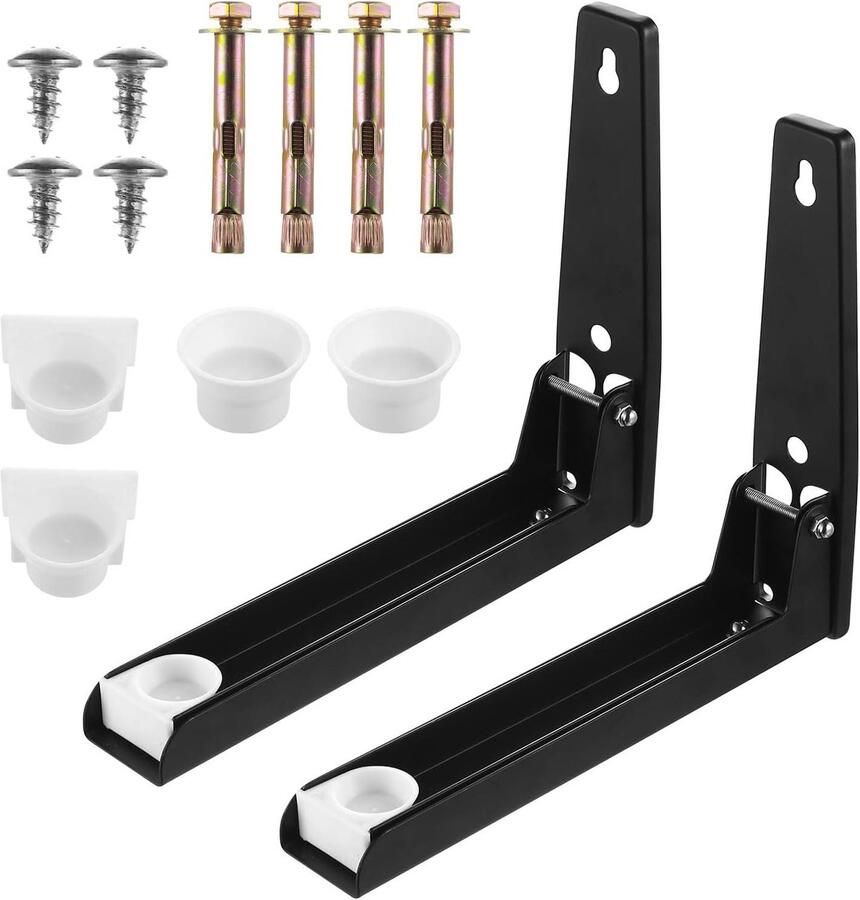 Allecto plus Wandrek voor magnetron Roestvrij staal Verstelbaar rek Kleine ovenhouder 2 stuks