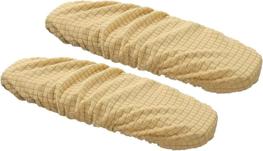 Allecto Plus Wasbare armleuninghoezen voor bureaustoelen beige set van 2 stuks armleuning beschermhoezen