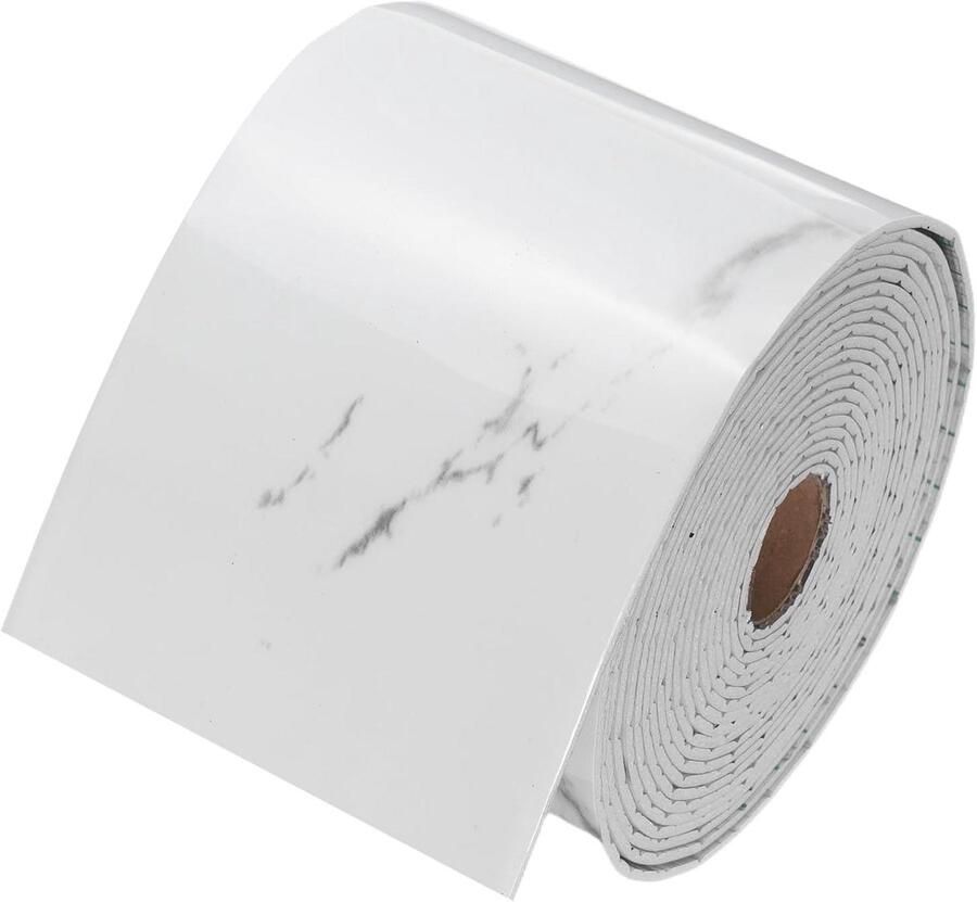 Allecto plus Waterdichte muurrand sticker trim voor muur decoratie 10 x 49 cm Wit Grijs Marmer Verwijderbaar Behanglijn Muur Hoek Tafel Meubilair Spiegel Frame Decor Duurzaam Materiaal