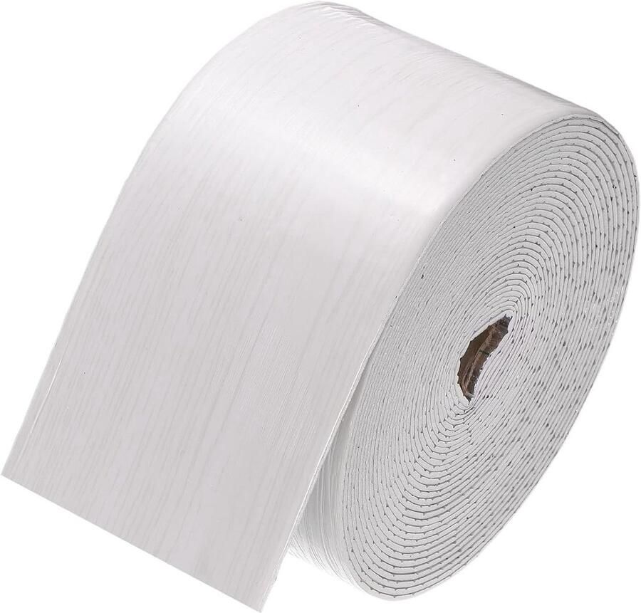 Allecto plus Waterdichte wandrand 10x100 cm Wit houtnerf design Afneembaar Behangrand Sticker Sierlijsten voor wandhoek tafel meubels spiegelframe