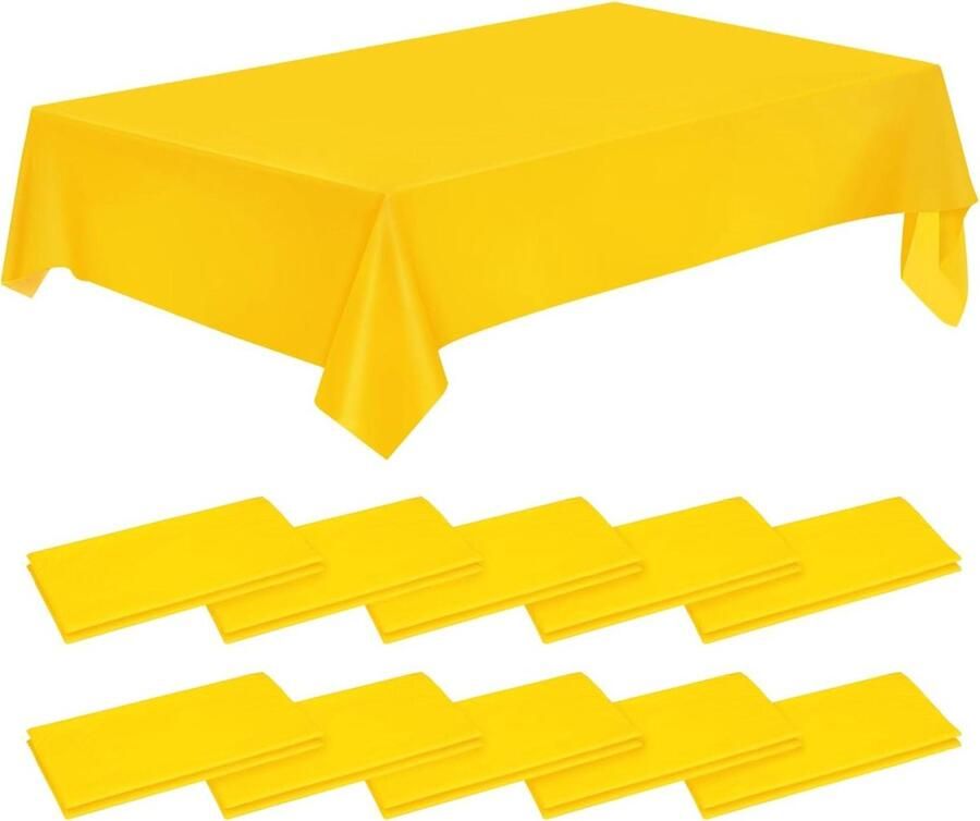 Allecto plus Wegwerptafelkleed 28x137 cm geel voor picknick en feesten Pack van 28 stuks