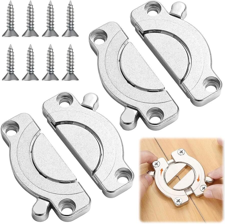 Allecto Plus Werkbladverbinders 2 stuks voor bureau eettafel Draaiende houten platen connectoren met zoekwoorden bureautafel en schrijftafel