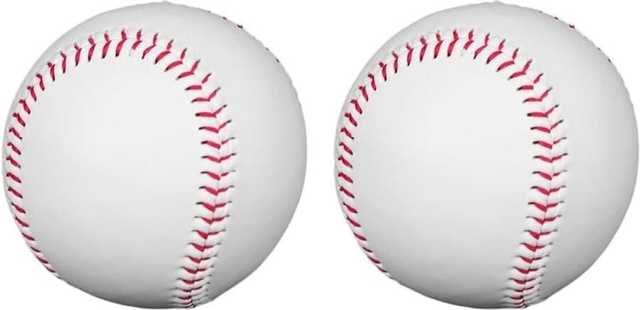 Allecto Plus Zachte leren honkbalballen voor volwassenen Set van 2 stuks Voor sporttraining en softbal T-bal van PU-leer Geschikt voor oefen- en spelsessies