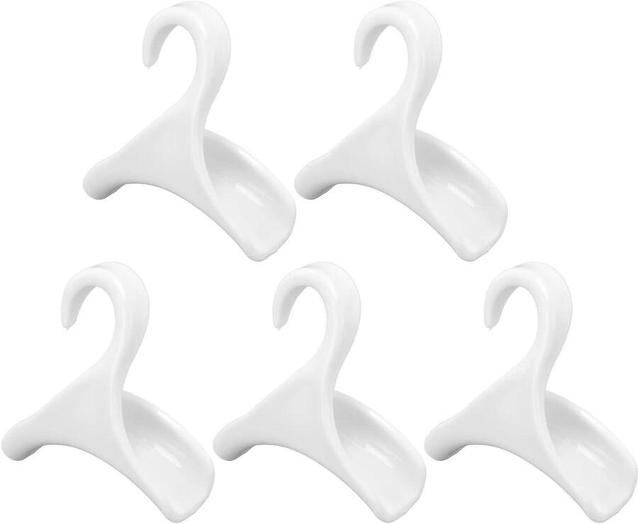 Allecto Plus Zakhangers 5 stuks Ruimtebesparend en praktisch Wit Organiseren kledingkasten PP 11 x 4 x 11 cm