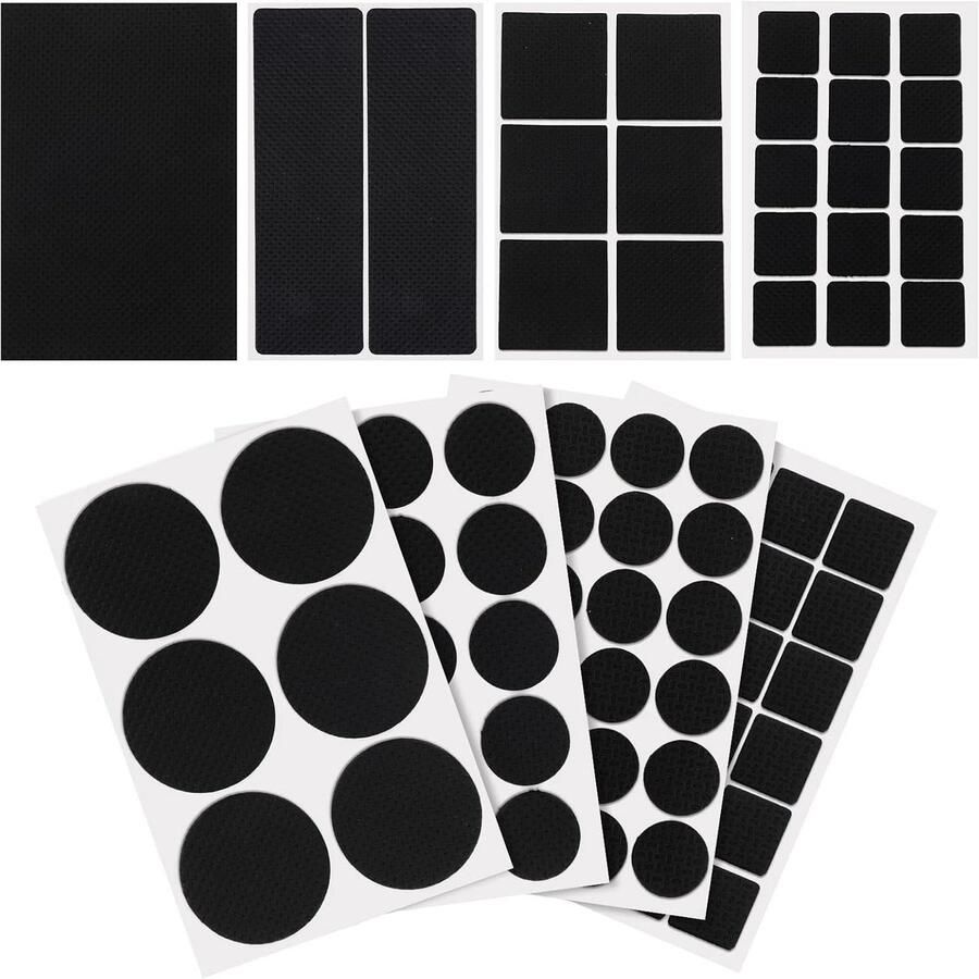 Allecto Plus Zelfklevende antislippads voor meubels 93 stuks Bescherm je meubels en vloeren met rubberen antislipstickers Verschillende maten Anti-slip voor stoelpoten tafels banken
