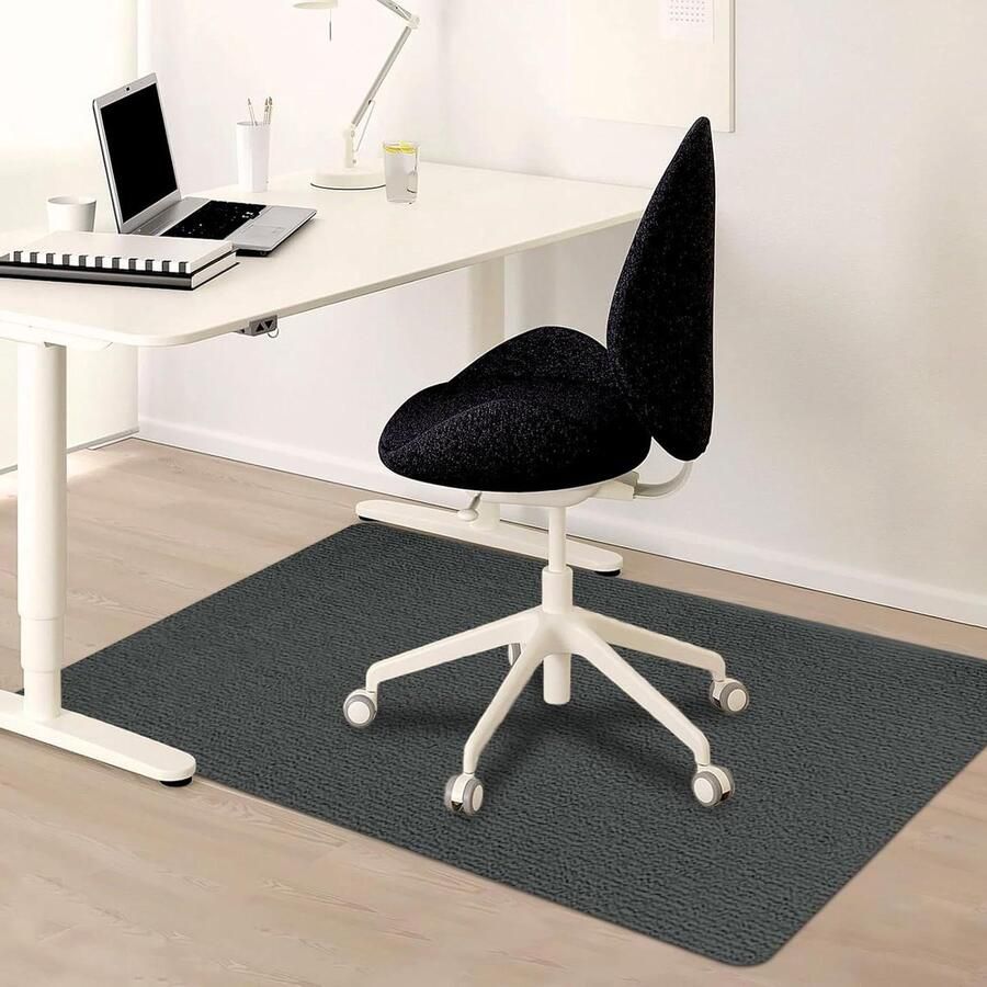 Allecto Plus Zelfklevende Bureaustoelmat voor Harde Vloeren PVC Antislip Donkergrijs 120 x 90 cm Kantoor & Thuis Vloerbeschermer