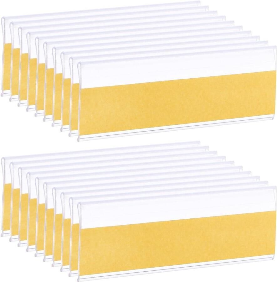 Allecto plus Zelfklevende etikettenhouders 30 stuks Transparant Supermarkt Bibliotheek Boekenplank