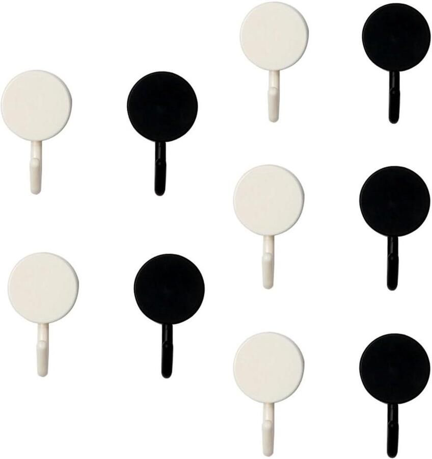 Allecto Plus Zelfklevende Haken Set van 10 Stuks voor Badkamer en Keuken Handdoekhaken Zonder Boren Garderobe en Slaapkamer Accessoires