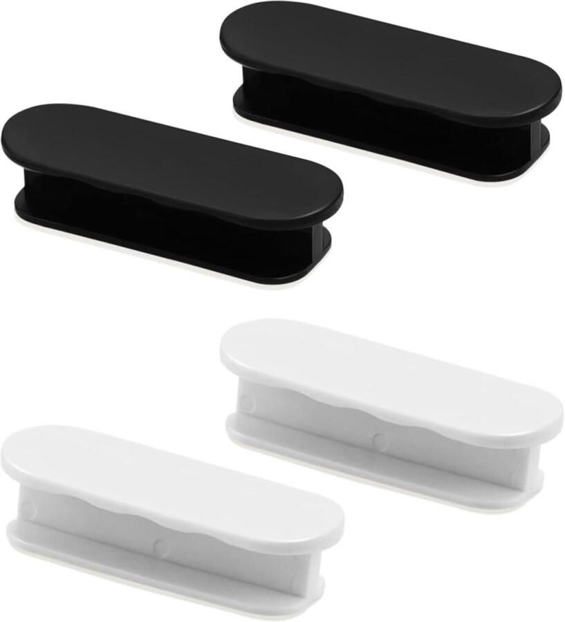 Allecto Plus Zelfklevende handgrepen voor raamkast Deurgrepen Kunststof stok op handvat Kast trekkoelkast Glazen schuifdeur Meubelgreep in wit en zwart Handige handgrepen voor toepassingen