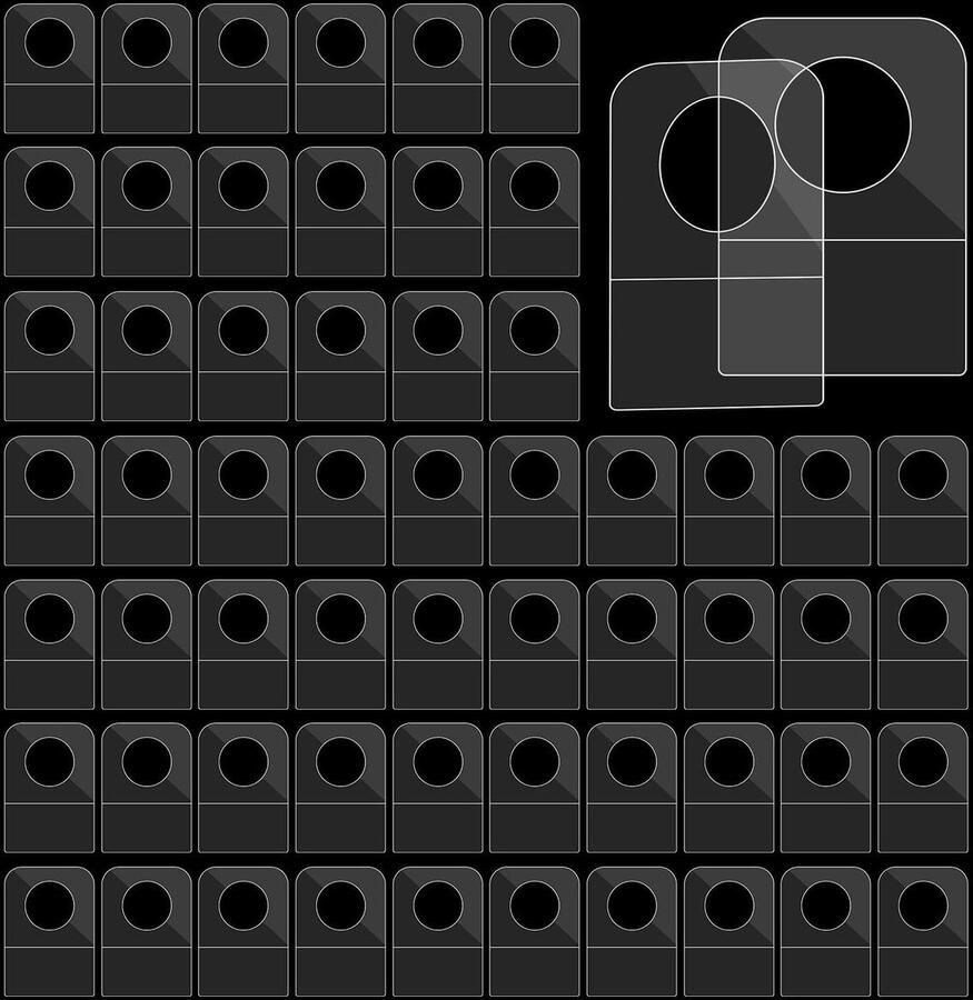 Allecto Plus Zelfklevende Hanglipjes 300 stuks Transparant Opvouwbaar Plastic Sleufgat Hangend Verkoopartikelen Detailhandel