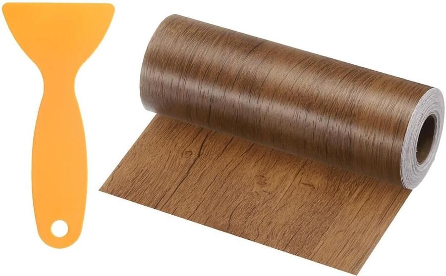 Allecto plus Zelfklevende Wood Grain Repair Tape 6 inch x 33ft Houtreparatiepatchband voor meubels Bruin hout simulatie
