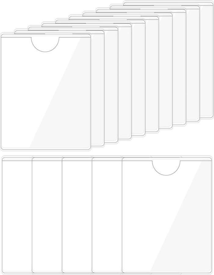 Allecto Plus Zelfklevende indexkaartzakken voor visitekaartjes 15 stuks Bovenkant open Organiseren en beschermen Bibliotheek opslagbakken 31 x 24 inch