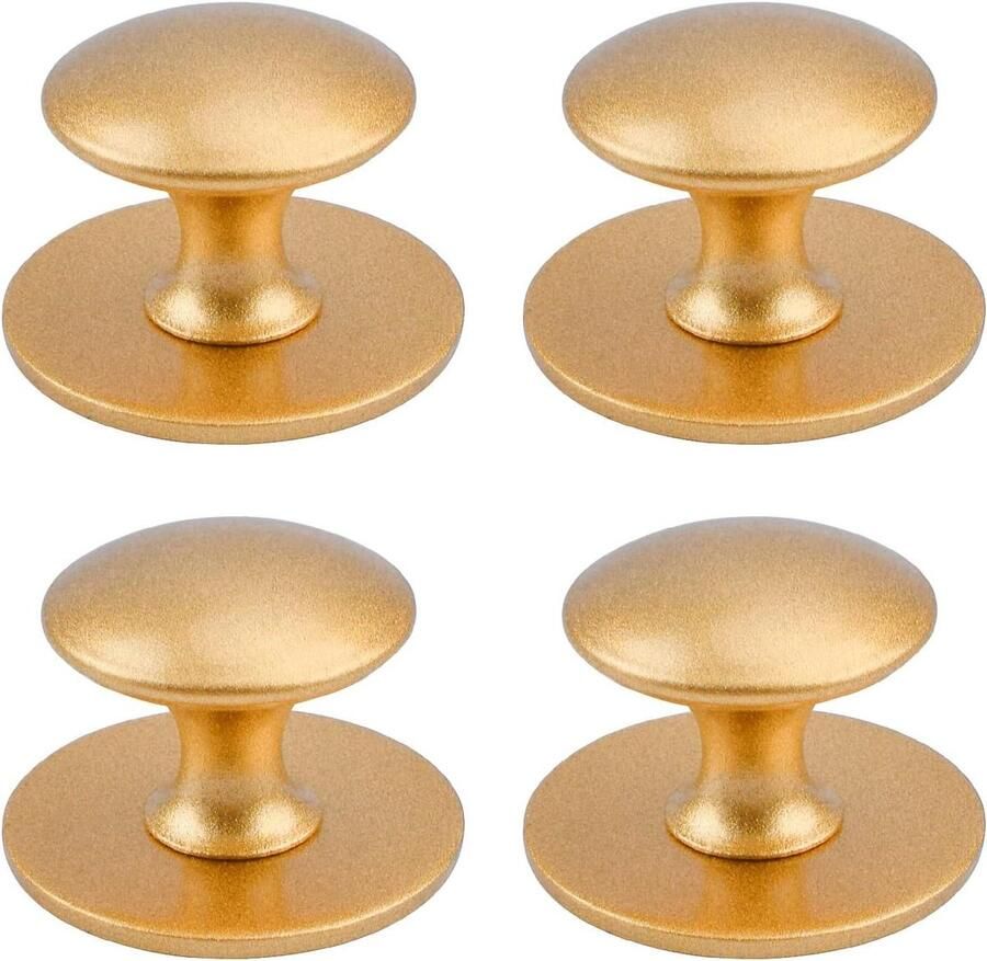 Allecto plus Zelfklevende kastknoppen 4 stuks instant lade trekt roestvrijstalen kastknoppen voor ramen kledingkasten laden mat goud eenvoudig te bevestigen