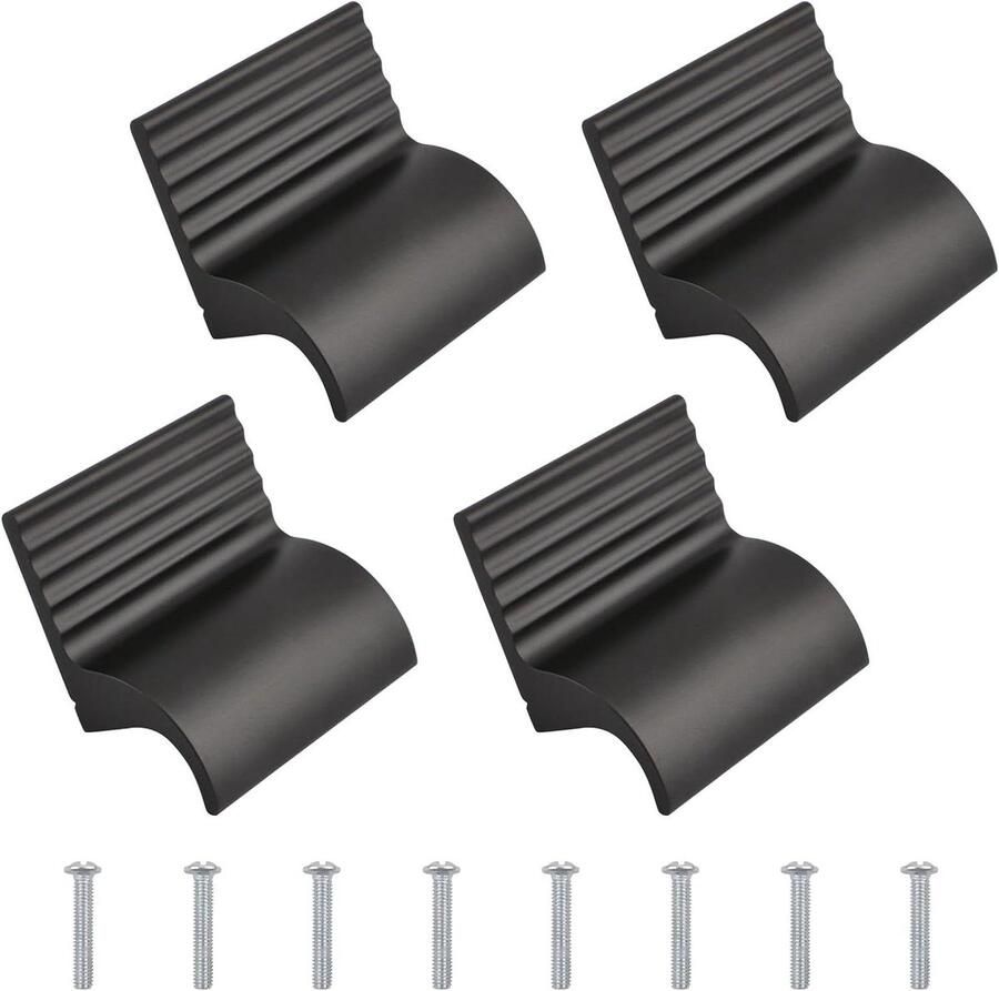 Allecto plus Zelfklevende lade trekgreep set van 4 stuks moderne stijl zwart 42 mm kast knoppen hulptrekt helper voor kast dressoir kledingkast