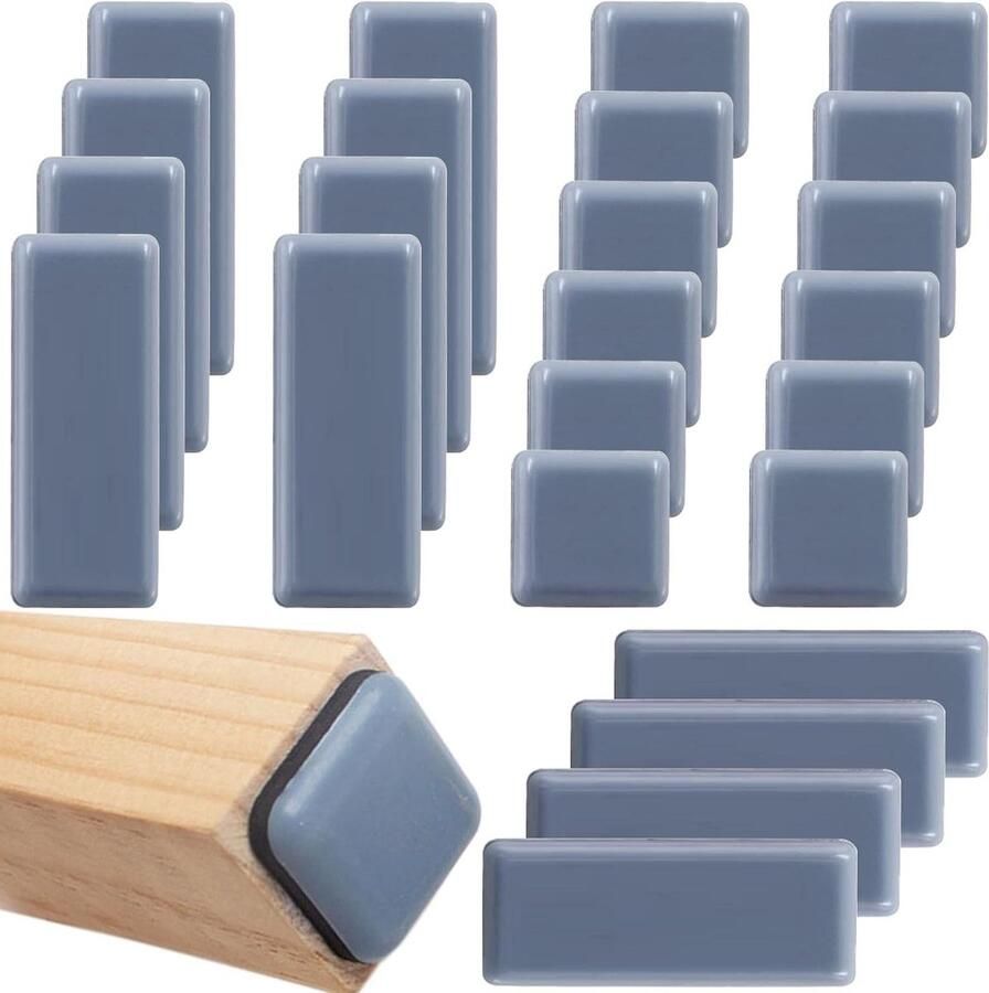 Allecto Plus Zelfklevende Meubelglijders 24 stuks Ter Bescherming van Parket Tegels en Laminaat Stil en Krasbestendig Inclusief Tapijtglijders Voor Stoelen en Bank 19 x 70 mm + 20 x 20 mm