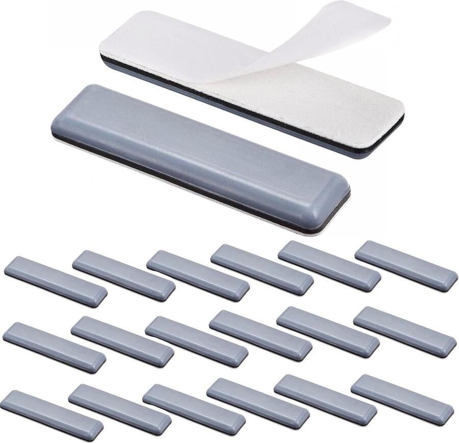 Allecto Plus Zelfklevende Meubelglijders Set van 20 70 x 19 mm Rechthoekige Glijders voor Vloerkleden Harde Vloeren en Houten Vloeren Bescherming voor Meubels
