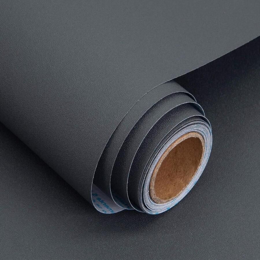 Allecto plus Zelfklevende plakfolie mat donkergrijs 30 x 300 cm Waterdicht Meubelfolie keukenkast tafelbladen Wandbeschermfolie doe-het-zelf decoratiefolie