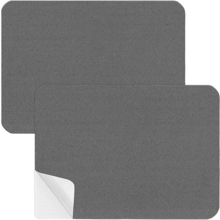 Allecto Plus Zelfklevende Reparatiepatch voor Stof 2 Stuks Waterdicht 11x8 inch Donkergrijs Voor Banken Tenten Meubels Linnen Autostoelen