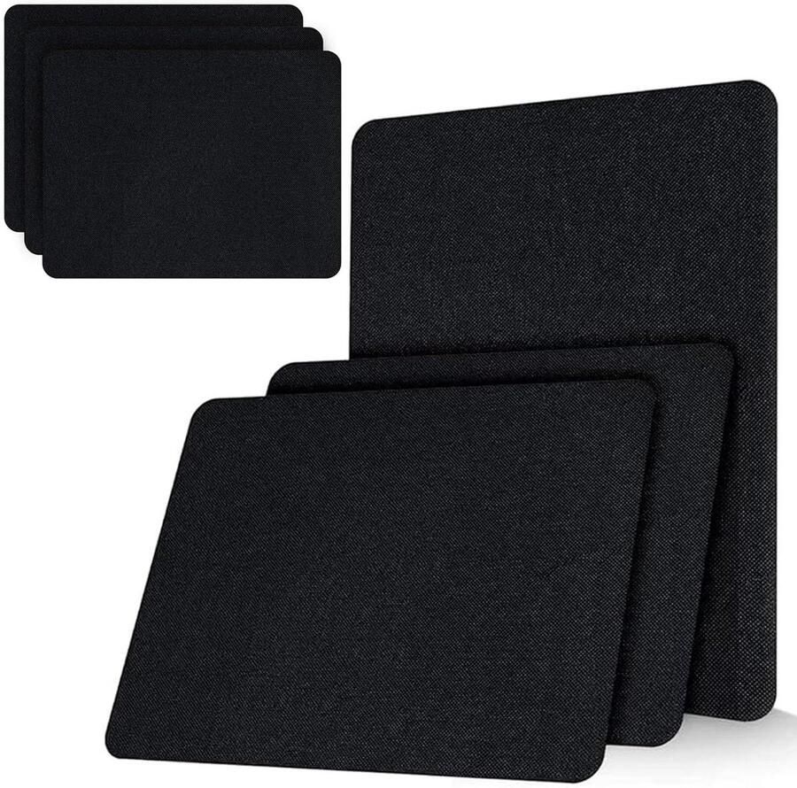 Allecto Plus Zelfklevende reparatiepatches voor stof Reparatieset voor banken autostoelen bureaustoelen Zwart repareren van gaten en scheuren