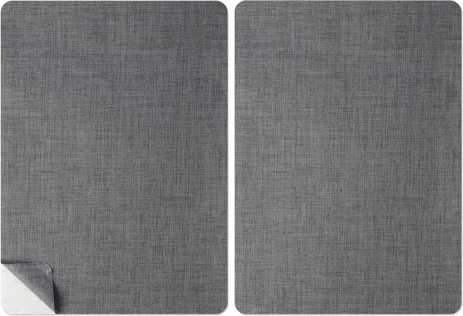 Allecto Plus Zelfklevende stoffen patches voor reparatie 2 stuks Linnen stof Donkergrijs Voor banken autostoelen gordijnen en meubels 20 x 28 cm