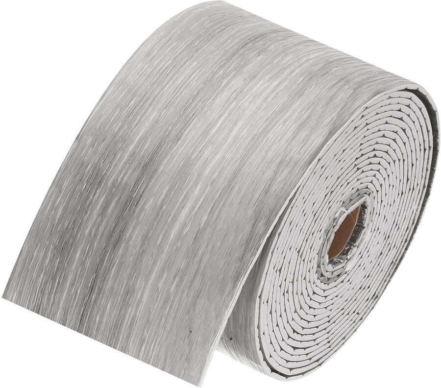 Allecto plus Zelfklevende waterdichte wandgrens grijze houtnerf 10 x 49 cm. Ideaal voor tafel meubels en meer. Vochtbestendige behangrand