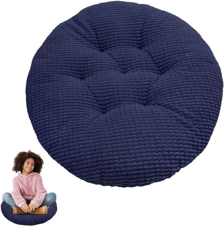 Allecto Plus Zitkussen 30 x 30 cm afneembaar en marineblauw voor stoelen en krukken