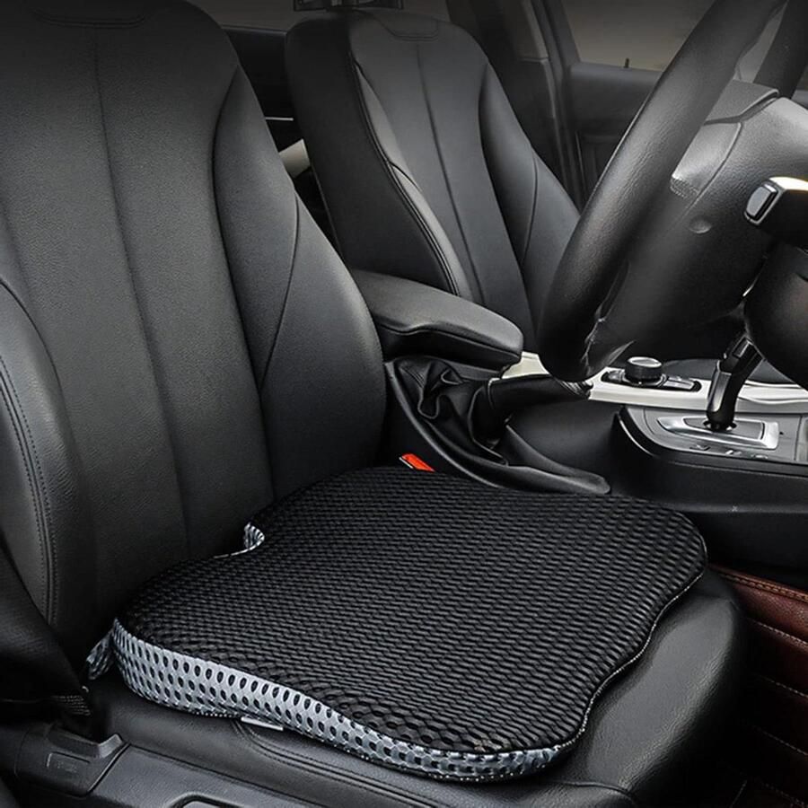 Allecto Plus Zitkussen voor auto & bureaustoel Stuitbeen ondersteuning Pijnverlichting Memory foam Ergonomisch design