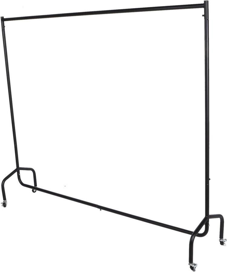 Allecto Plus Zwaar Uitgevoerd Kledingrek met Wielen voor Thuisgebruik Opvouwbaar en Geschikt voor Kledingopslag Metaal 6FT Duurzaam en Gemakkelijk Verplaatsbaar