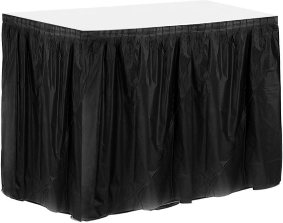 Allecto plus Zwart kunststof tafelkleed voor rechthoekige tafels 73 cm x 35 m Voor verjaardags- en bruiloftsfeesten