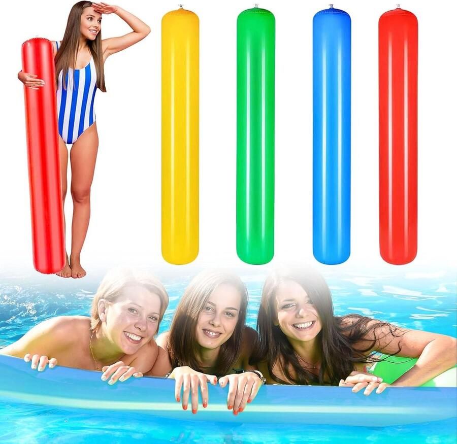 Allecto Plus Zwemnoedels 150 cm voor zwembad Set van 4 Geschikt voor kinderen en volwassenen Voor zwemmen en watersport training