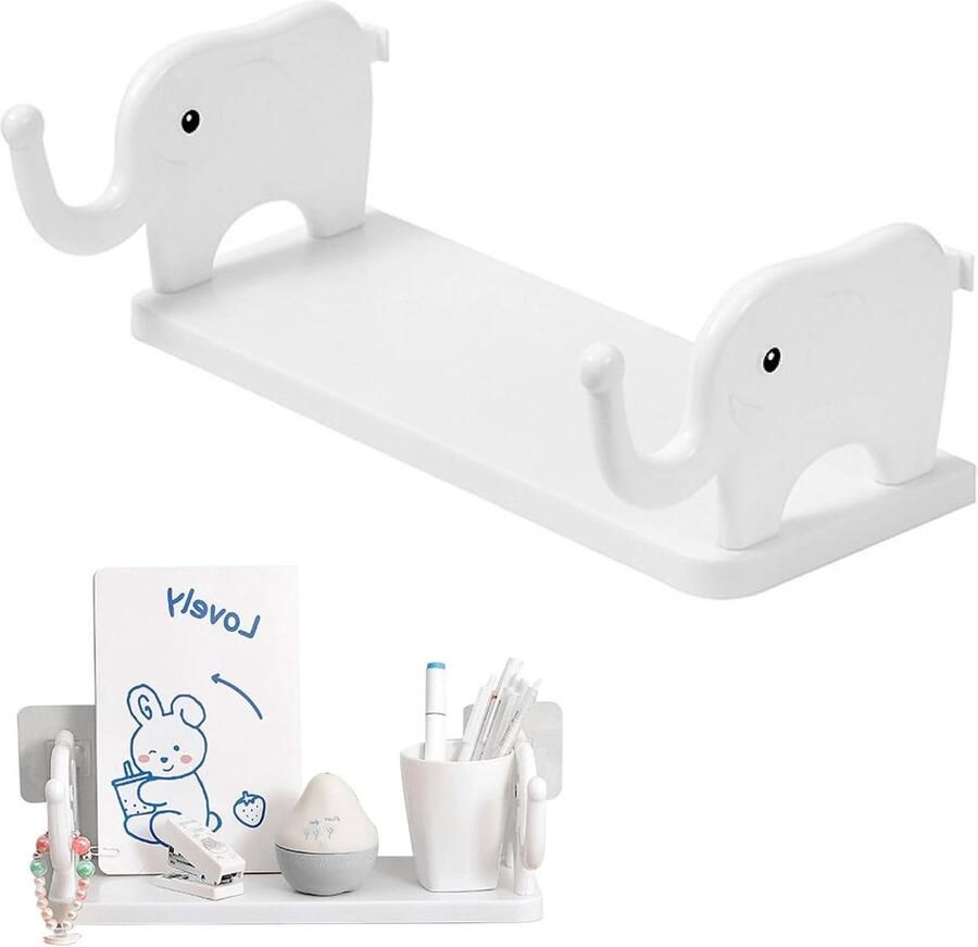 Allecto Plus Zwevend rek wandplanken badkamerrek wandrek zonder boren opbergrek make-up-organizer kruidenrek wandopslag wandmontage boekenrek ideaal voor keuken woonkamer badkamer Stijlvol Plankensysteem voor Thuisorganisatie en Decoratie