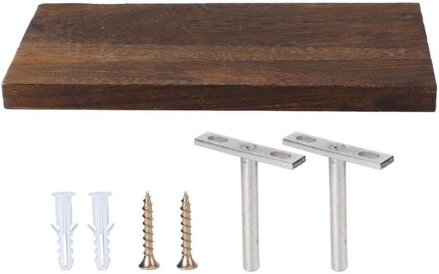 Allecto plus Zwevende houten wandplank voor winkelfoto's en boeken (30 x 14 x 2 cm)