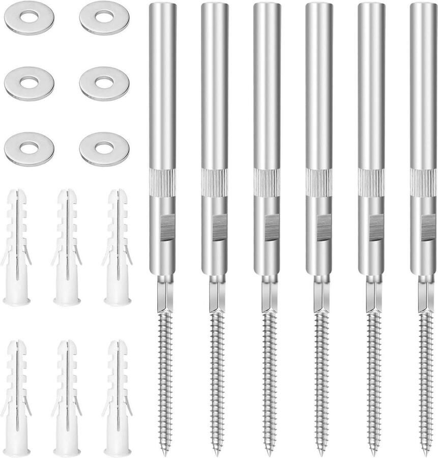 Allecto Plus Zwevende plankhouders 6 stuks Verborgen plankhouders Onzichtbaar Zware belasting Plankdrager met sluitringen en pluggen Wandplanken Zwevende planken 10 x 100 mm