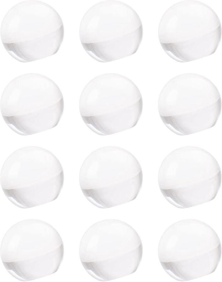 Allecto Premium 12 stuks transparante acrylknoppen voor dressoirlade 20 mm diameter zelfklevend kast lade handgrepen spiegel kast doos geschenkdoos