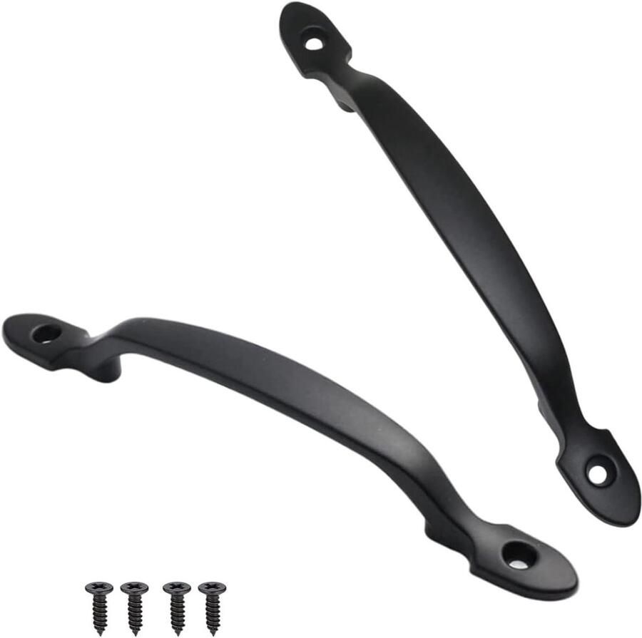 Allecto Premium 2 stuks zwarte boogvormige kastgrepen van aluminium voor keukenkasten deuren en laden Handvat trekhandvat voor slaapkamer dressoir Duurzame en stijlvolle lade trekt