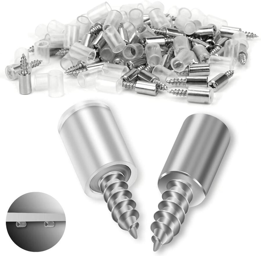 Allecto Premium 20 stuks plankdragers met hoog draagvermogen voor kasten Zelftappende schroeven Diameter 75mm