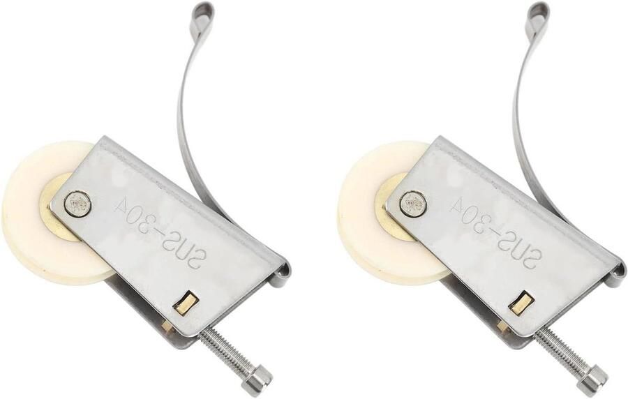 Allecto Premium 2Set Schuifdeurwielen van Roestvrij Staal voor Kledingkast Lichtgewicht Wielen voor Kasten en Ramen
