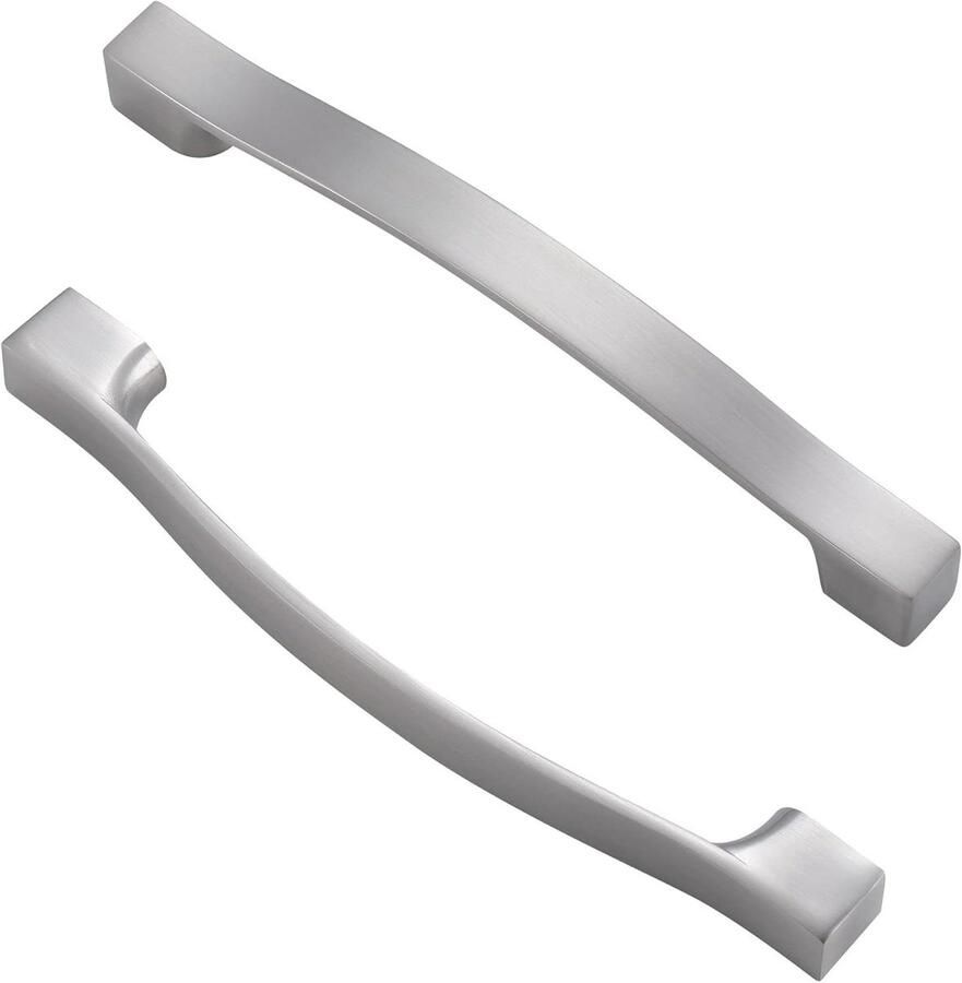 Allecto Premium 6 Stuks Geborsteld Nikkel Keukenkast Handgrepen 160mm Modern Design Roestvrij Staal Complete Set Eenvoudig te Installeren