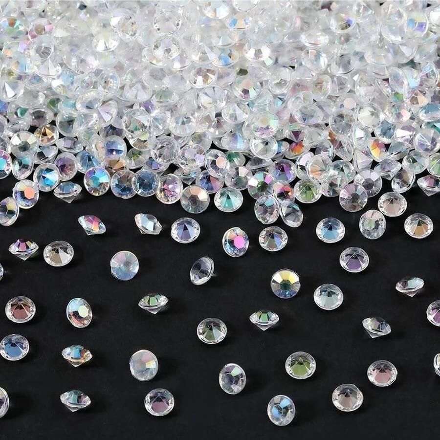 Allecto Premium Acryl Diamant Edelstenen Clear Ice Rocks 6mm AB Kleur Vazen Vuller Tafel Scatter